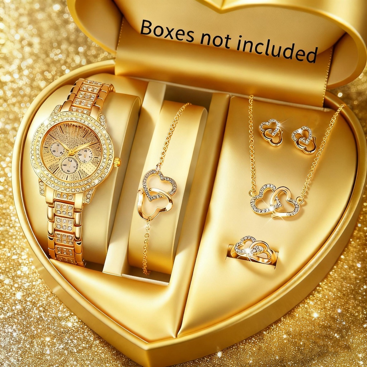 Luxury Watch Display Case - 6PCS 럭셔리 라인스톤 여성 시계 주얼리