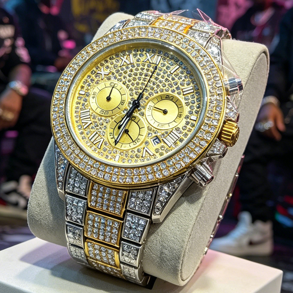 Luxury Watch Brands Logo - 로고 없는 실버 골드 풀 다이아몬드