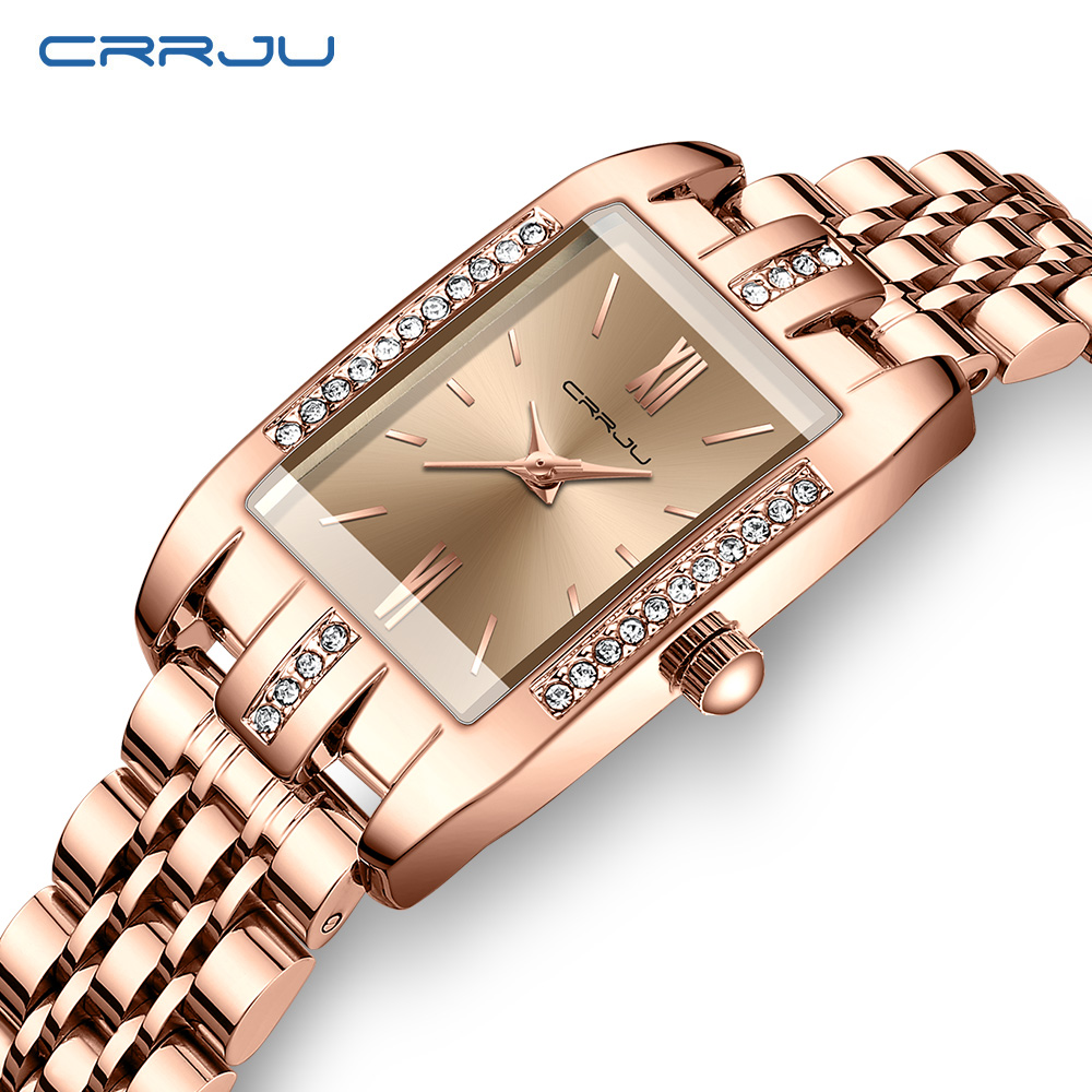 Luxury Watch Diamond - CRRJU 브랜드 럭셔리 여성용 시계, 심플
