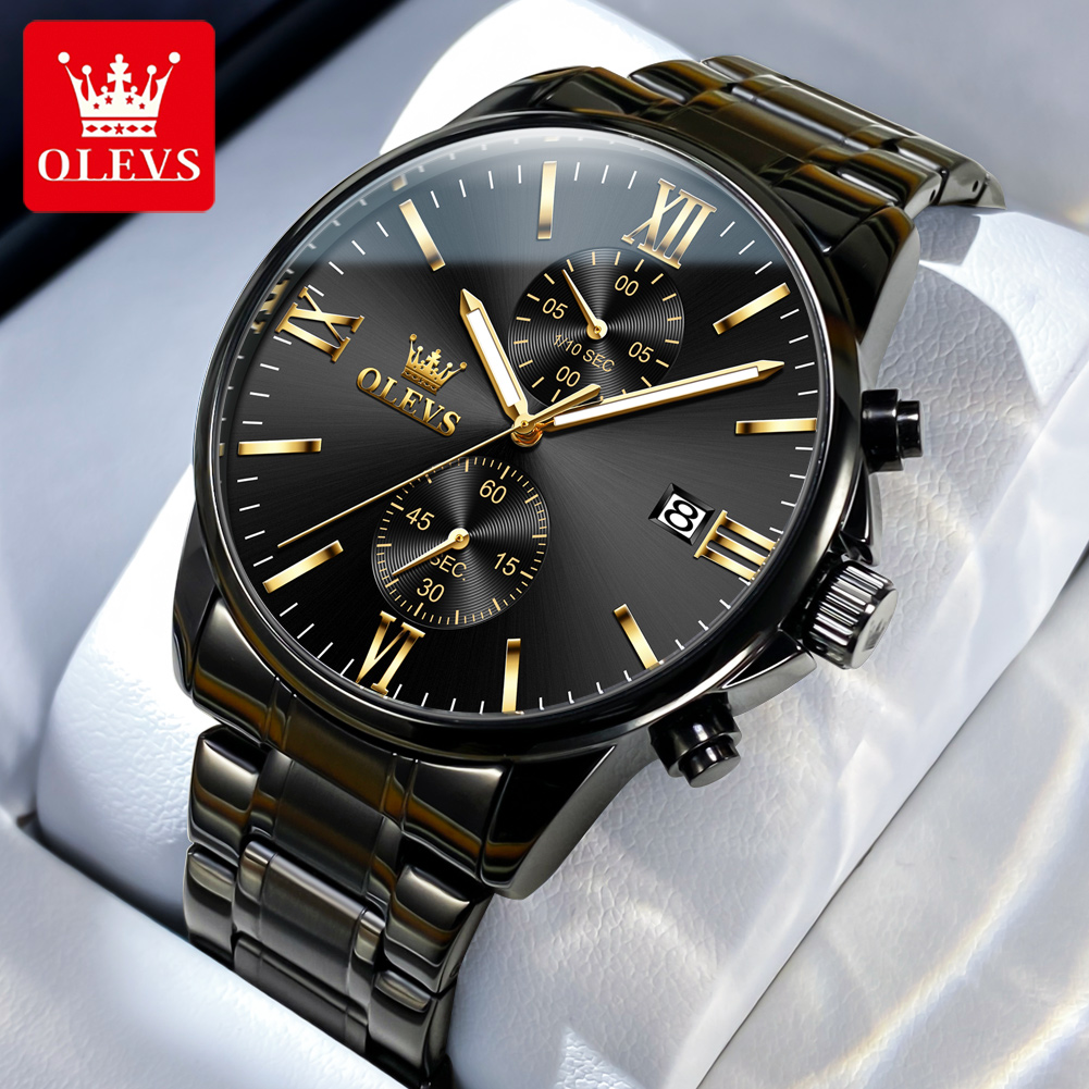 Luxury Watch Maker - OLEVS 2886 남성용 클래식 블랙 쿼츠