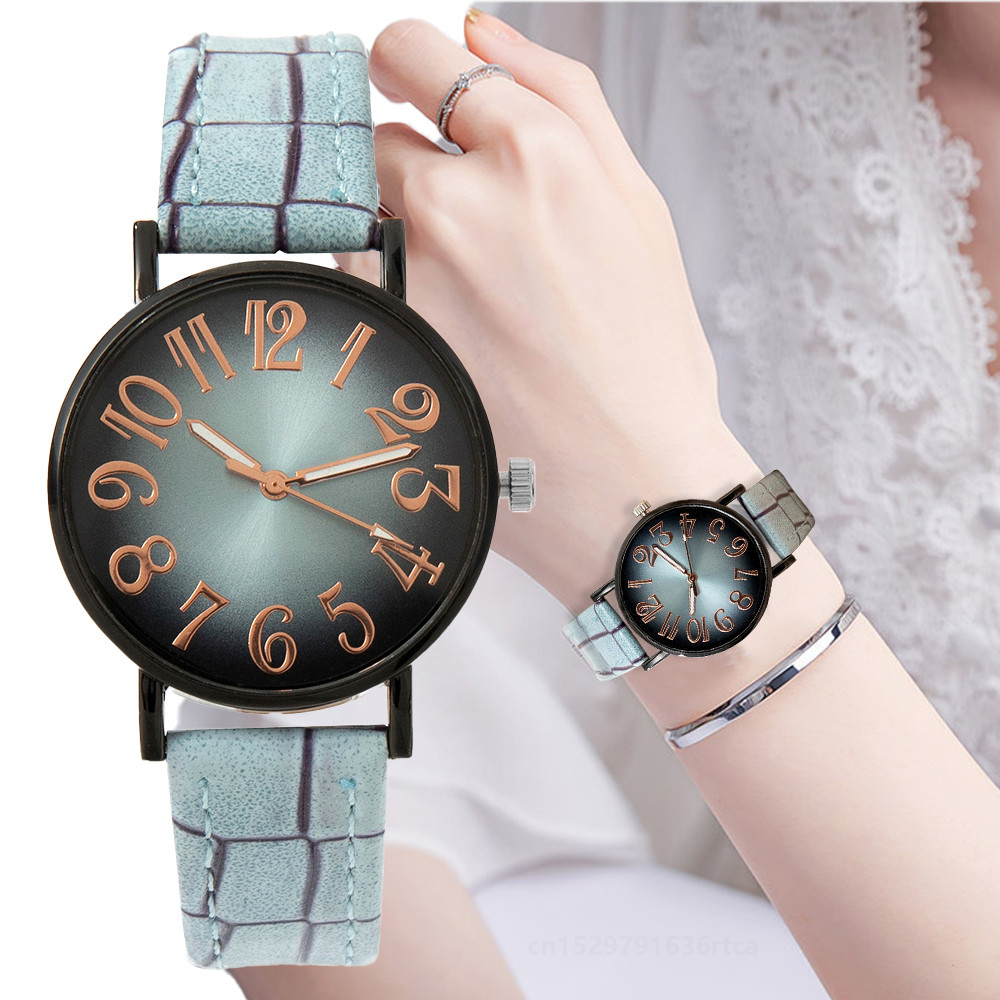 Luxury Watch With Leather Strap - 럭셔리 여성 시계 패션 빈티지 디지털