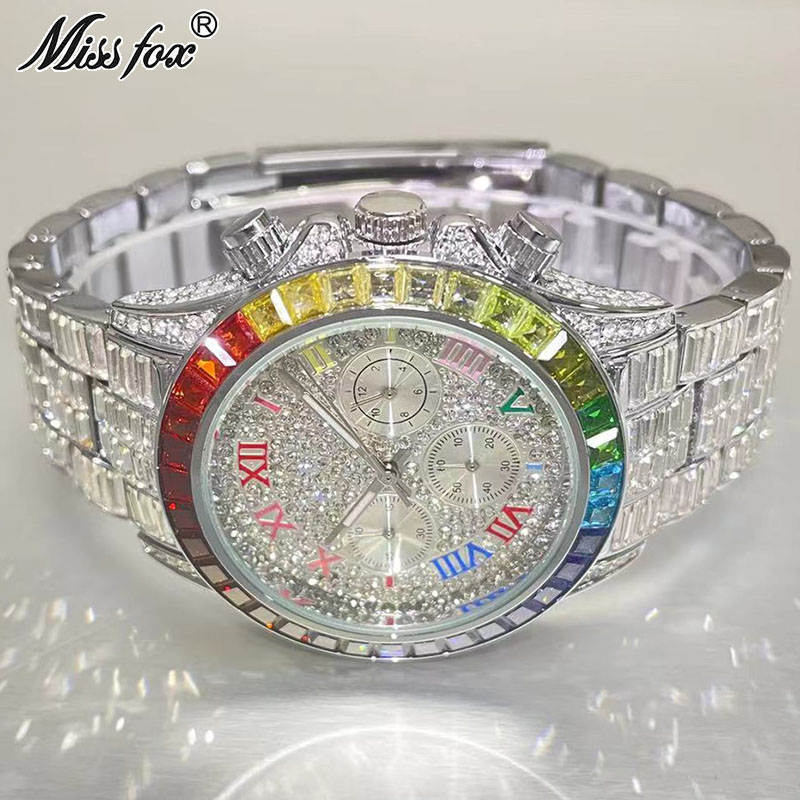 Luxury Watch Maker - MISSFOX-남성용 럭셔리 아이스 패션 브랜드 방수