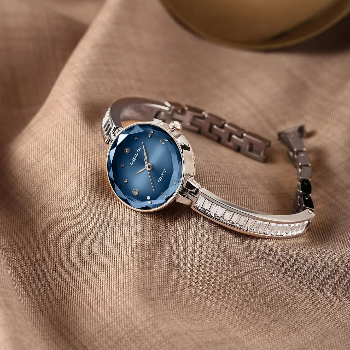 Luxury Watch Diamond - 라이트 럭셔리 컷 블루 글래스 다이얼