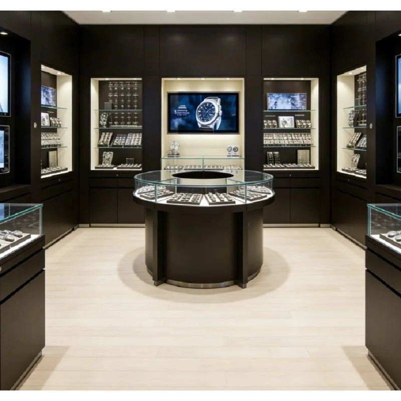 맞춤형 고급 시계 진열대, 프리미엄 블랙 원목 디스플레 - Luxury Watch Boutique 리뷰 및 가격