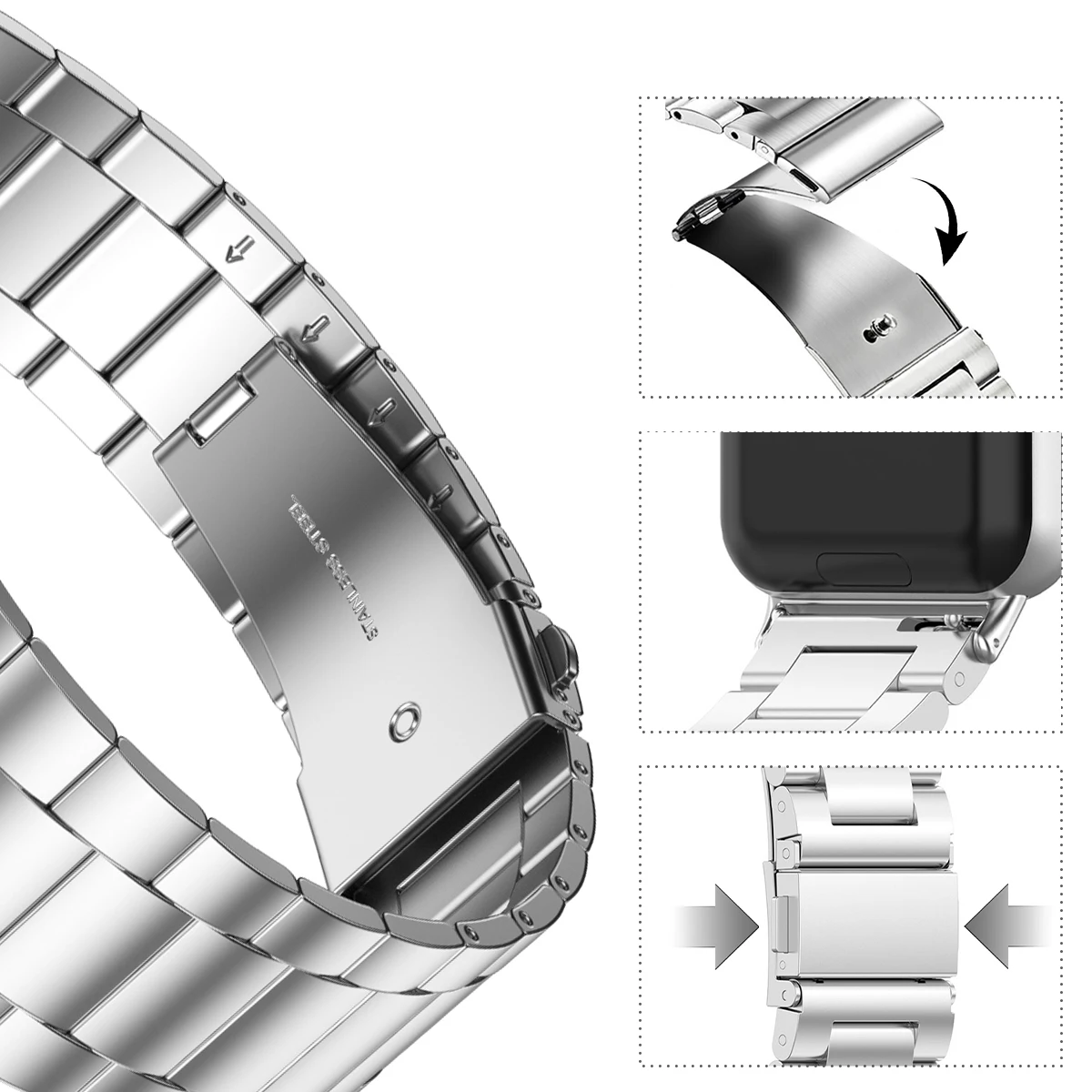 삼성 갤럭시 핏 3용 스테인레스 스틸 스트랩 메탈 팔찌 - Luxury Watch Galaxy 리뷰 및 가격