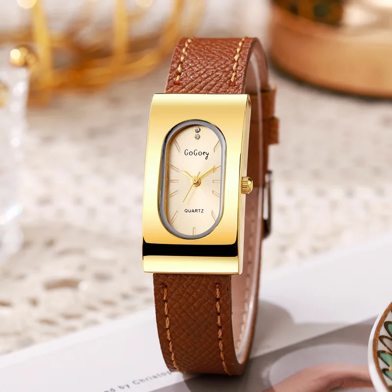 럭셔리 숙녀 브랜드 여성 시계 패션 직사각형 다이얼 쿼 - Luxury Watch With Leather Strap 리뷰 및 가격