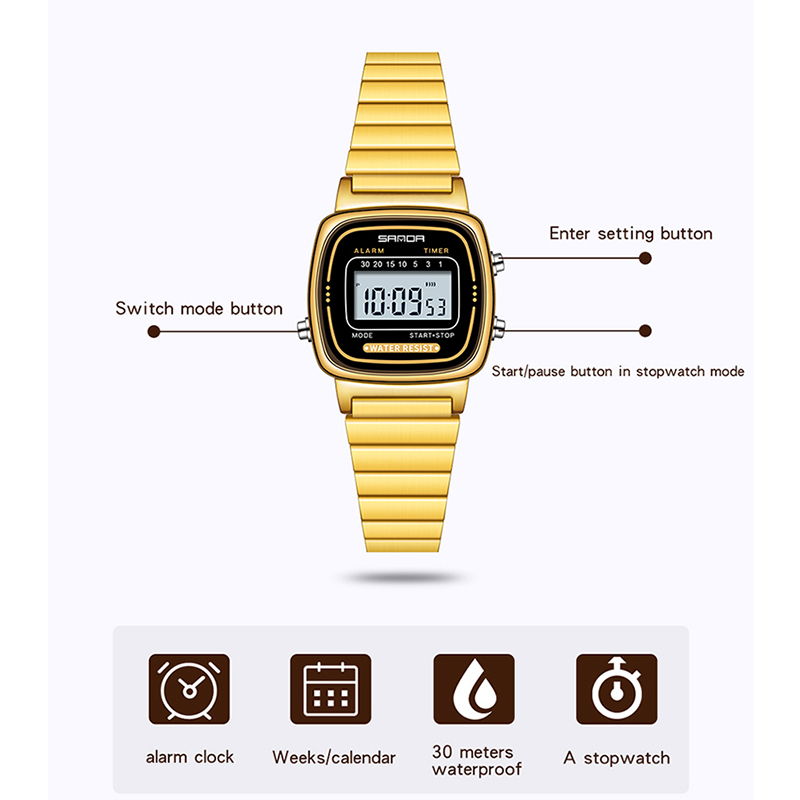 SANDA 여성용 골든 클래식 쿼츠 시계, 우아한 패션 - Luxury Watch Time 리뷰 및 가격
