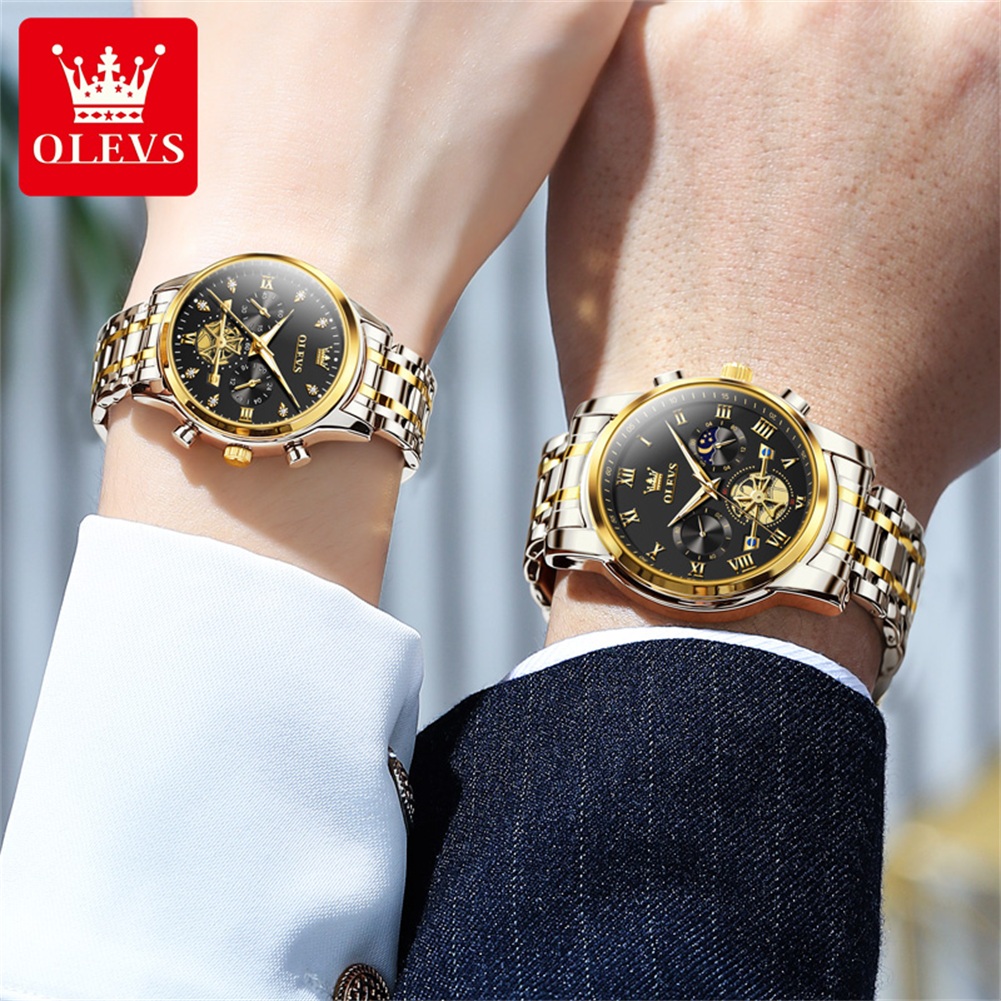 OLEVS 쿼츠 커플 시계 럭셔리 브랜드 방수 음력 위 - Luxury Watch Time 리뷰 및 가격