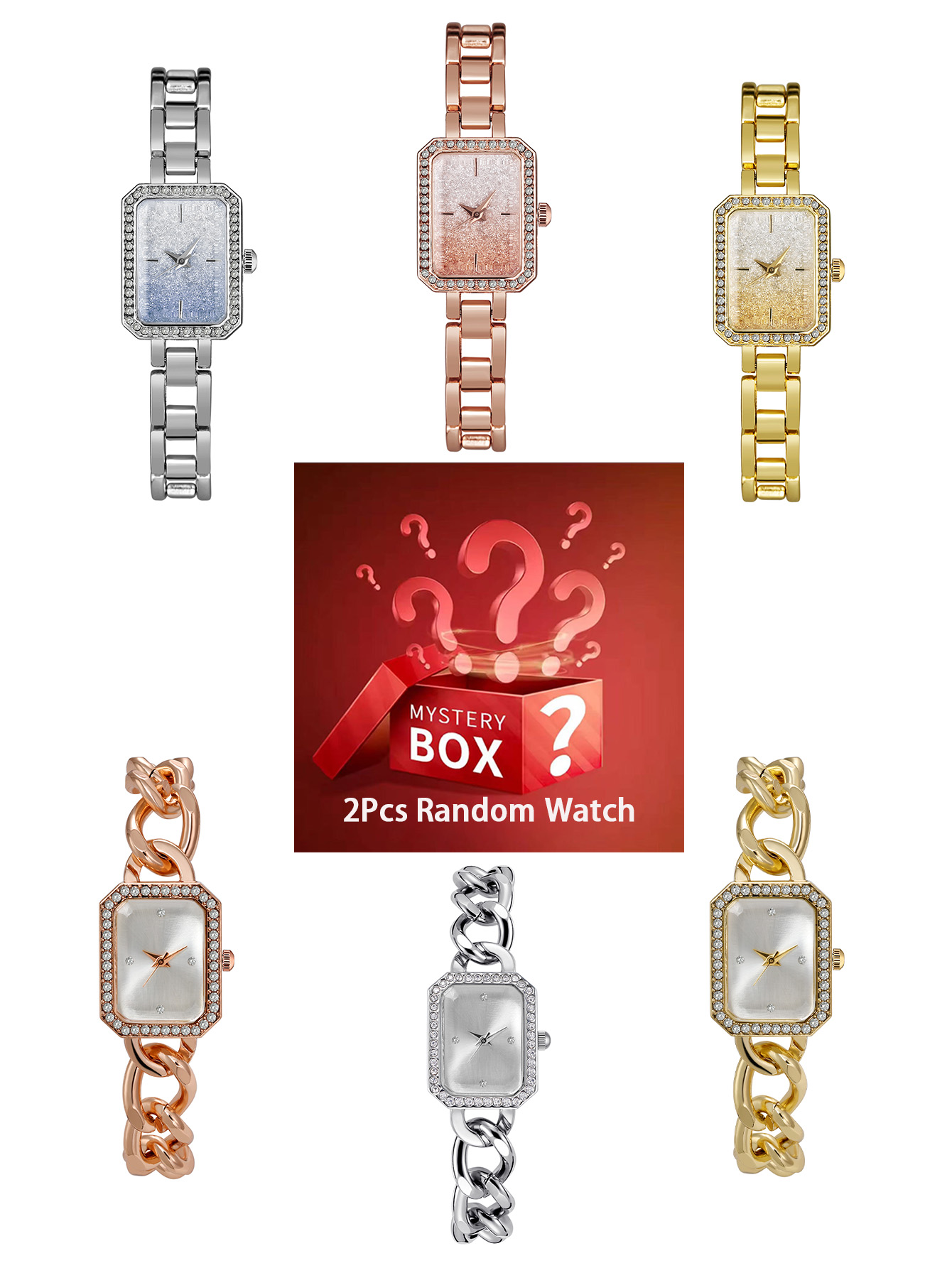 여성용 시계 2개 미스터리 박스 랜덤 발송 쿼츠 시계  - Luxury Watch Diamond 리뷰 및 가격