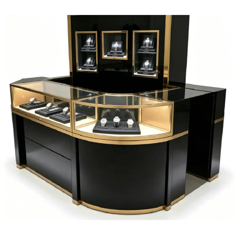 맞춤형 고급 시계 진열장 LED 조명 포함 우아한 코너 - Luxury Watch Boutique 리뷰 및 가격