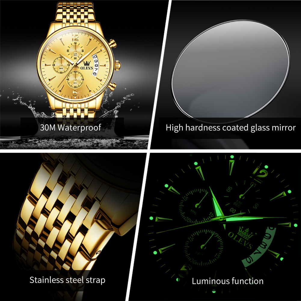 OLEVS 남성용 브랜드 럭셔리 골드 쿼츠 시계 스테인 - Luxury Watch Maker 리뷰 및 가격