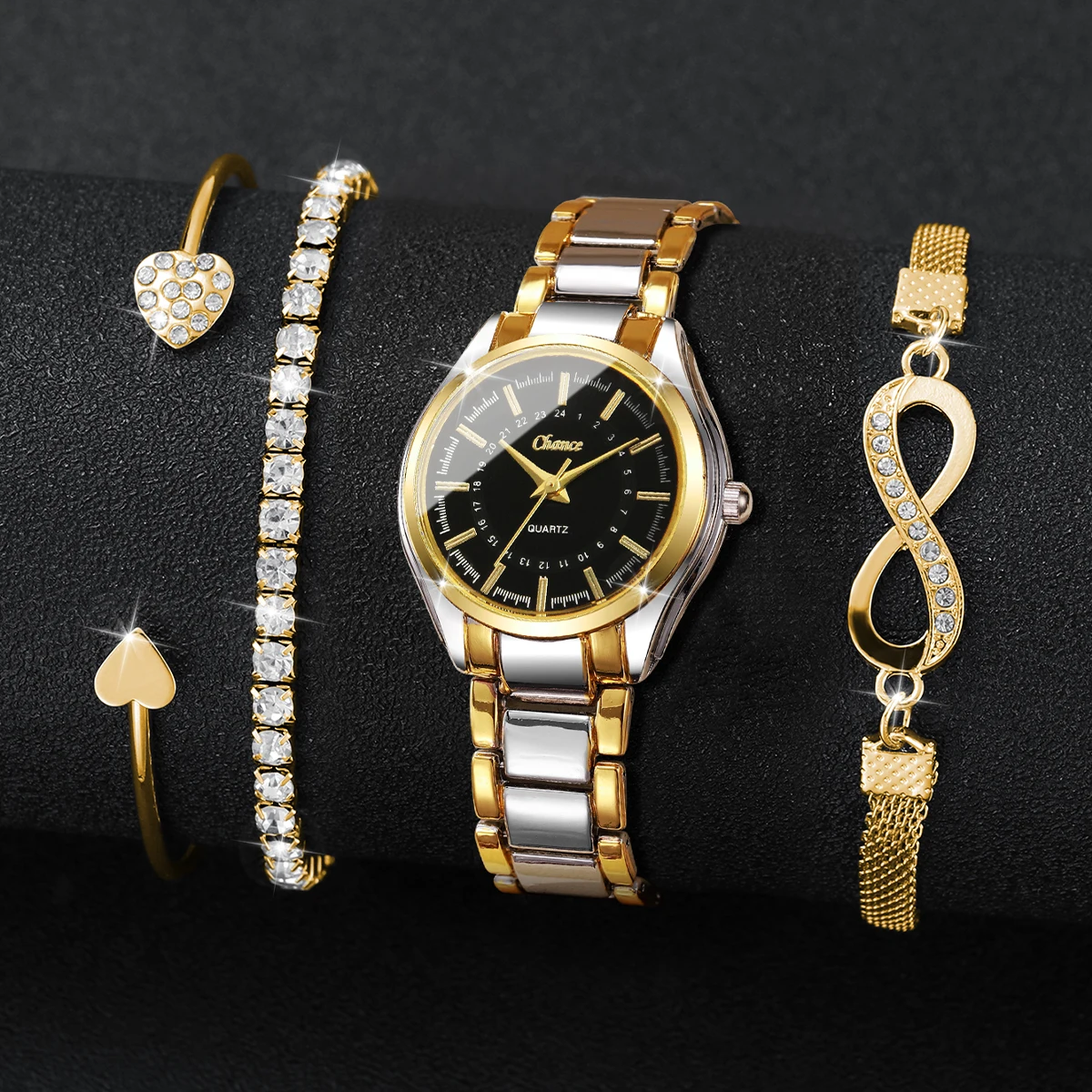 4PCS 우아한 여성용 시계 팔찌 세트 여성용 럭셔리  - Luxury Watch Organizer 리뷰 및 가격