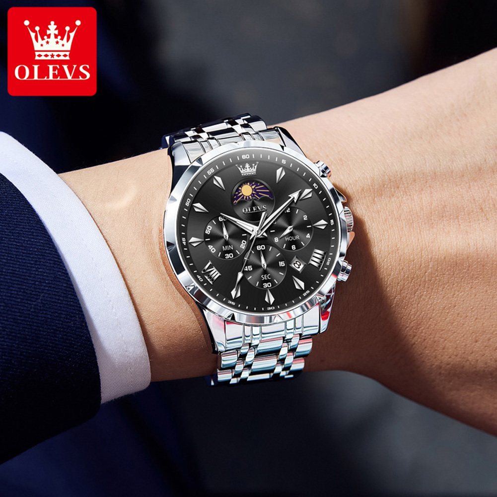 OLEVS 3653 브랜드 문페이즈 캘린더 남성용 시계 - Luxury Watch Maker 리뷰 및 가격