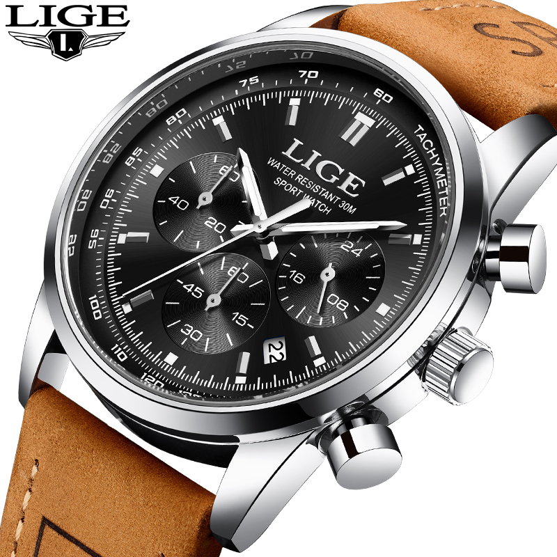 LIGE 남성용 야외 럭셔리 쿼츠 시계, 최고급 브랜드 - Luxury Watch With Leather Strap 리뷰 및 가격