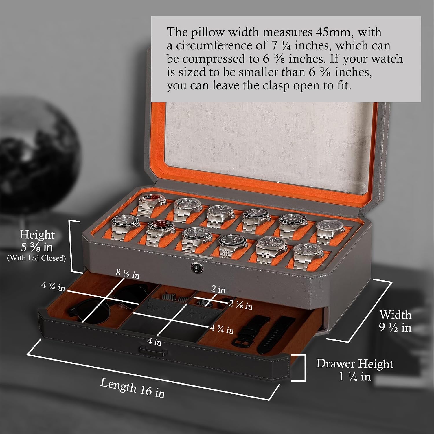 12 슬롯 가죽 시계 보관함 (발렛 서랍 포함) - 1 - Luxury Watch Organizer 리뷰 및 가격