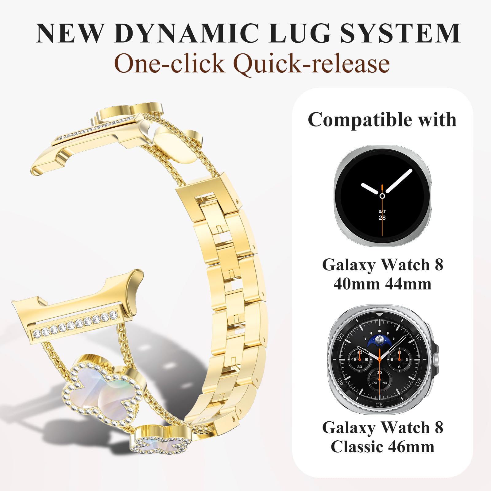 삼성 갤럭시 워치 8 44mm 40mm용 다이아몬드 스 - Luxury Watch Galaxy 리뷰 및 가격