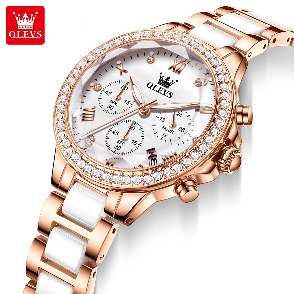 OLEVS 9999 여성용 쿼츠 시계 세라믹 스트랩 우 - Luxury Watch Time 리뷰 및 가격