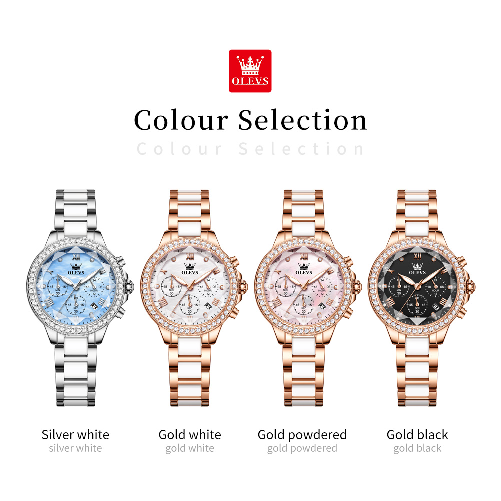OLEVS 9999 여성용 쿼츠 시계 세라믹 스트랩 우 - Luxury Watch Time 리뷰 및 가격