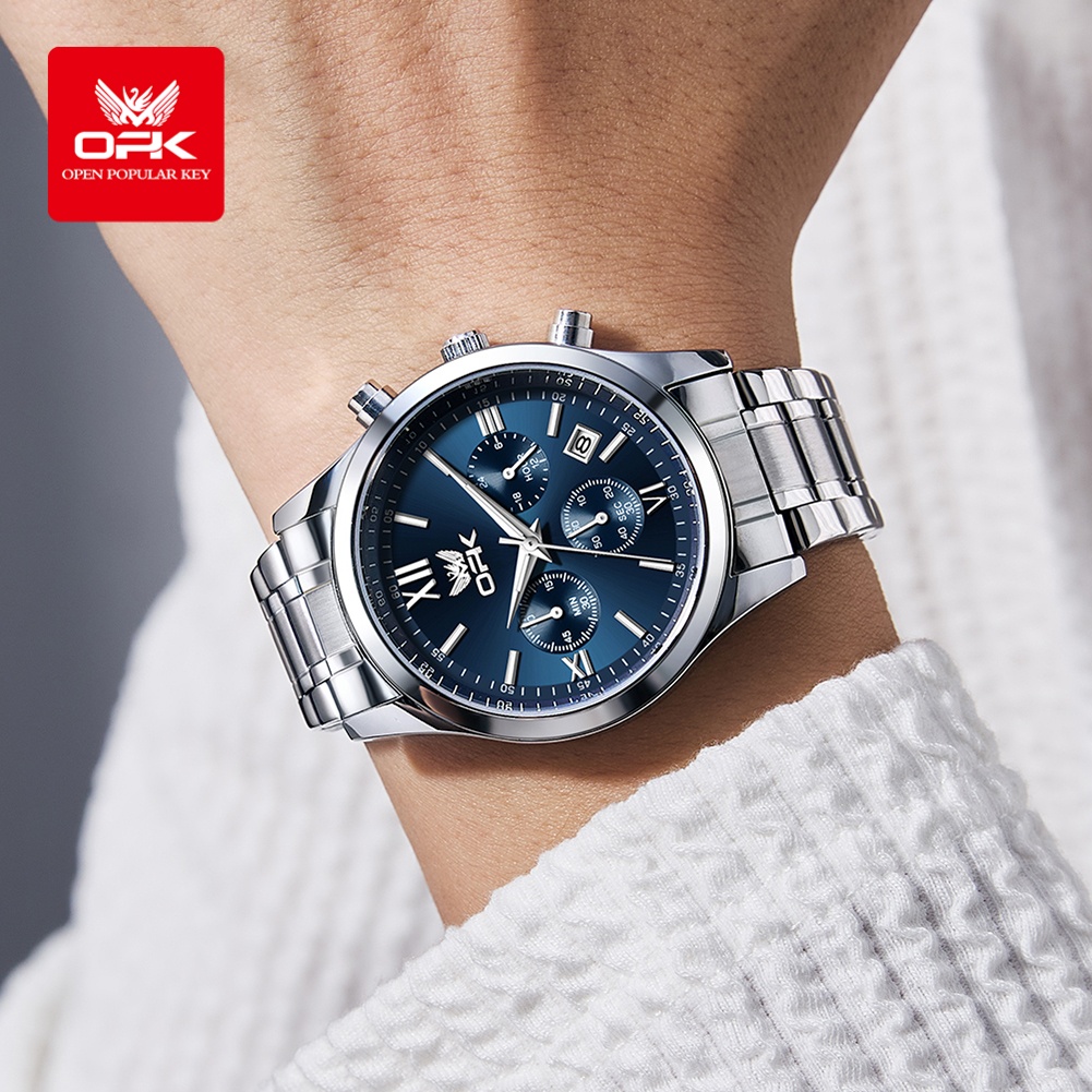 OPK 6052 남성용 시계 자동 날짜 스테인리스 밴드 - Luxury Watch Time 리뷰 및 가격