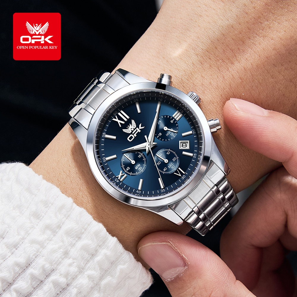 OPK 6052 남성용 시계 자동 날짜 스테인리스 밴드 - Luxury Watch Time 리뷰 및 가격