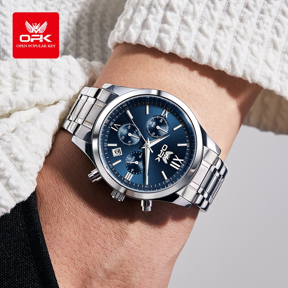 OPK 6052 남성용 시계 자동 날짜 스테인리스 밴드 - Luxury Watch Time 리뷰 및 가격